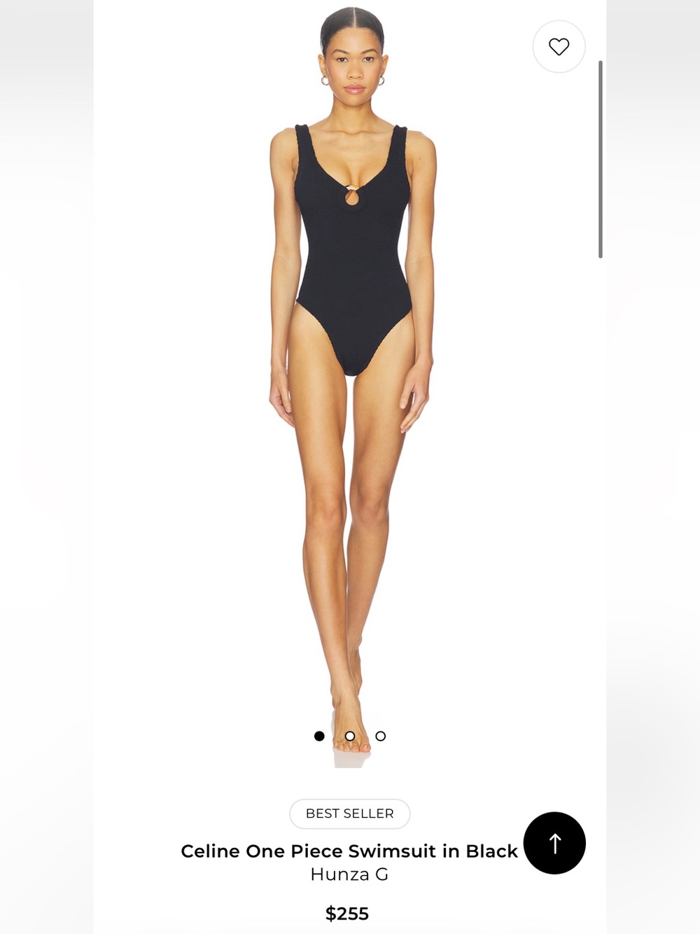 Hunza G Black One-Piece Celine NWT